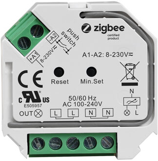 Zigbee Mini LED dimmer/ontvanger Basic - Draadloos - maximaal 400 Watt - IP20 - Voor Pulsdimmer