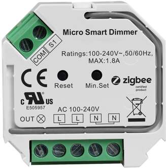 Zigbee Mini LED dimmer/ontvanger Pro - Draadloos - maximaal 400 Watt - No Neutral - IP20 - Voor pulsdimmer