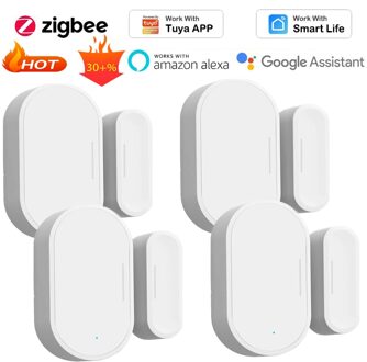 Zigbee Smart Deur Raam Sensor,Open Close Recorde Via Tuya Smart Leven App, Domotica Beveiliging Alarm, alexa Google Thuis 6 stukken