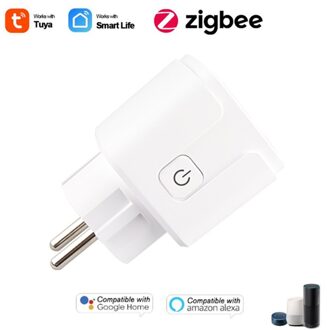 Zigbee Smart Plug Eu 15A Stopcontact Timing Functie Thuis Voice Remote Tuya Smart Leven App Controle Met Alexa Google thuis 1 stk