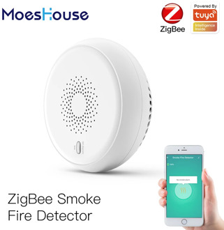Zigbee Smart Smoke Fire Alarm Sensor Detector Home Security System Battery-powered Alarm Wireless Smart Life Tuya App Control