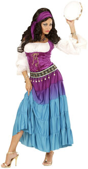 Zigeunerin Vrouw Kostuum Zamira Multikleur - Print