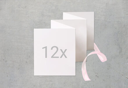 Zigzag fotokaartje Staand Roze lint - Set van 12