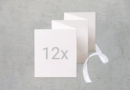 Zigzag fotokaartje Staand Wit lint - Set van 12