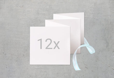 Zigzag fotokaartje Vierkant Blauw lint - Set van 12