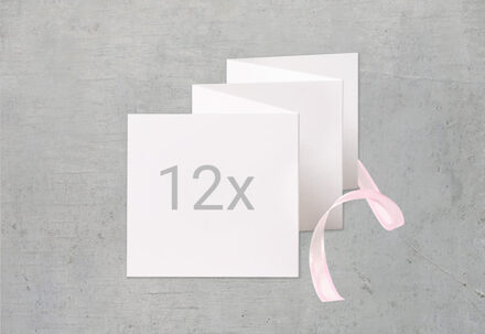 Zigzag fotokaartje Vierkant Roze lint - Set van 12