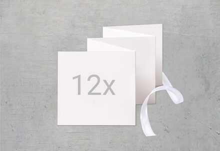 Zigzag fotokaartje Vierkant Wit lint - Set van 12