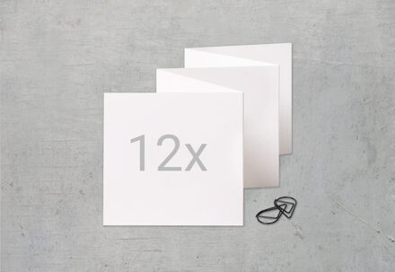 Zigzag fotokaartje Vierkant Zwarte Paperclip - Set van 12