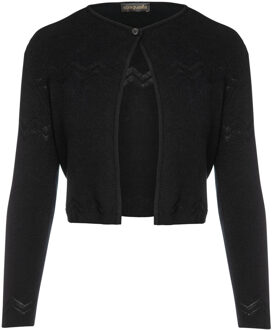 Zigzag zwart gebreid vest - L