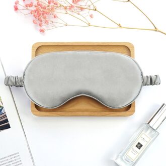 Zijde Double-Side Shading Slaapmasker Slapen Eye Mask Cover Ooglap Blinddoeken Slaapmasker Gezondheid Slaap Eye Care Tools silk grijs