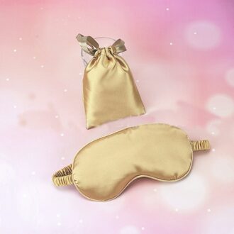 Zijde Dubbele-Side Shading Slaapmasker Slapen Eye Mask Cover Ooglap Blinddoeken Slaapmasker Gezondheid Slaap Shield Licht Eye Care Tool goud