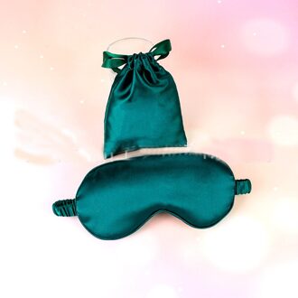 Zijde Dubbele-Side Shading Slaapmasker Slapen Eye Mask Cover Ooglap Blinddoeken Slaapmasker Gezondheid Slaap Shield Licht Eye Care Tool groen