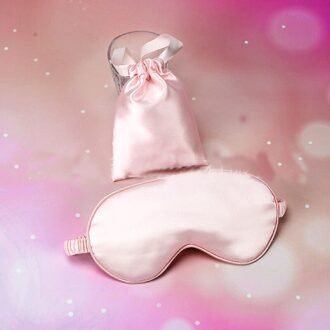 Zijde Dubbele-Side Shading Slaapmasker Slapen Eye Mask Cover Ooglap Blinddoeken Slaapmasker Gezondheid Slaap Shield Licht Eye Care Tool roze