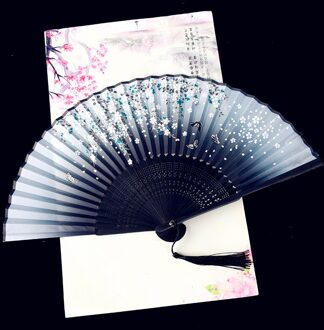 Zijde Fan Chinese Japanse Stijl Vouwen Fan Home Decoratie Ornamenten Patroon Art Bruiloft Dance Hand Fan Papier Fans vlinder play