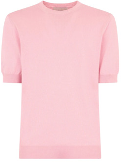 Zijde Katoen T-Shirt Elegant Ontwerp Regular Fit Ballantyne , Pink , Heren - 2Xl,Xl,L,3Xl