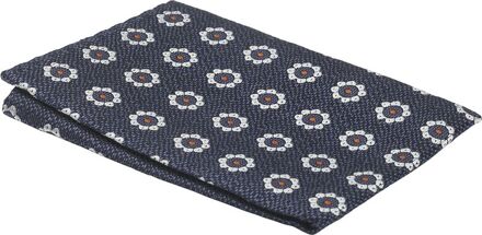 Zijde Pochet Bloem Navy - Donkerblauw