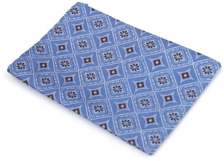 Zijde Pochet Print Blauw