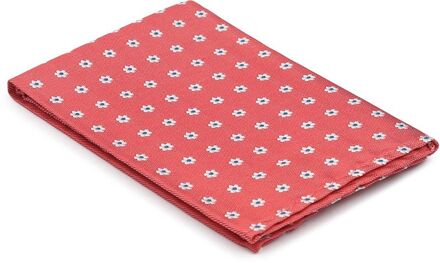 Zijde Pochet Rood Print Flower