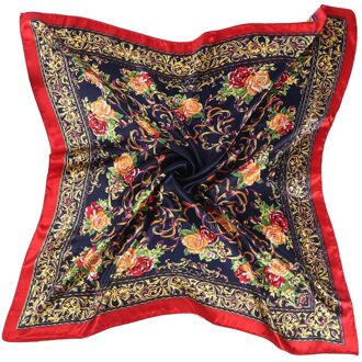 Zijde Satijn Sjaal Vrouwen Foulard Neck Head Sjaal Wrap Vierkante Hoofddoek Zachte Bandana Shawl Ladie Hoofd Sjaals hijab marine