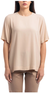 Zijdeblend T-shirt met korte mouwen Seventy , Beige , Dames - L,M,S