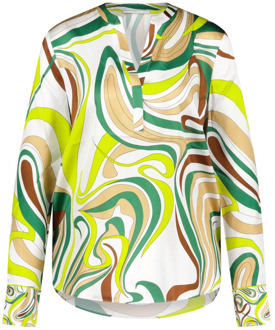Zijden blouse met abstract patroon Herzen's Angelegenheit , Green , Dames - XS