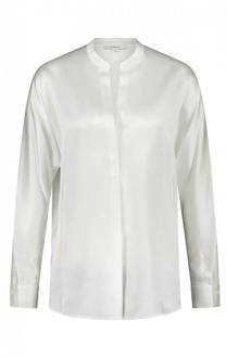 Zijden blouse met verborgen knopen Vince , White , Dames - L,M,S,Xs