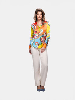 Zijden blouse monza paisley Veelkleurig