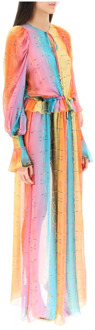 Zijden chiffon jurk met monogramprint Siedrés , Multicolor , Dames - S,Xs