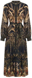 Zijden jurk met Yoke Nouveau Noir Camilla , Multicolor , Dames - L,M,S