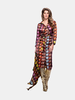 Zijden jurk scandicci logomania Veelkleurig - XXL