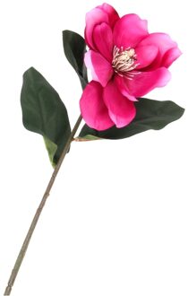 Zijden kunstbloem magnolia roze