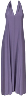Zijden lange jurk met open rug Jucca , Purple , Dames - S,Xs,2Xs