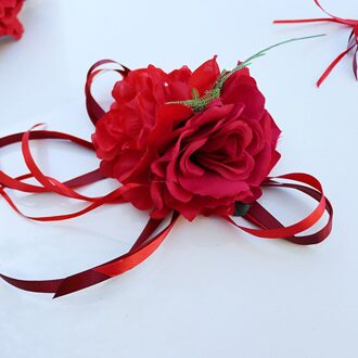 Zijden Lint Bloem Bruiloft Kunstbloemen Bridal Auto Spiegel Deur Decoratie REME889 geel