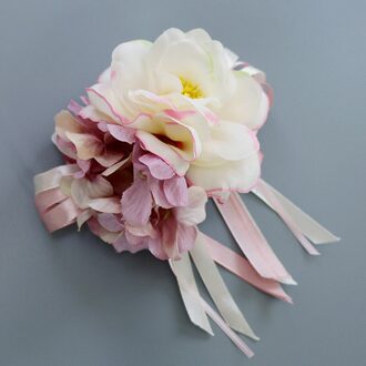 Zijden Lint Bloem Bruiloft Kunstbloemen Bridal Auto Spiegel Deur Decoratie REME889 groen