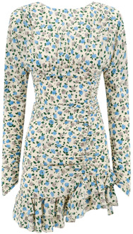 Zijden mini-jurk met open rug Alessandra Rich , Multicolor , Dames - S,Xs,2Xs