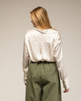Zijden overhemd Beige