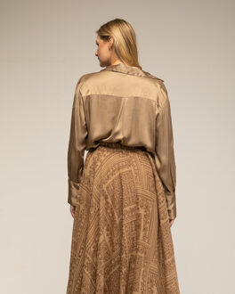 Zijden overhemd Bruin