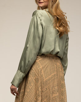 Zijden overhemd Kaki