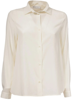 Zijden overhemd met klassieke kraag Le Tricot Perugia , White , Dames - Xl,L,S