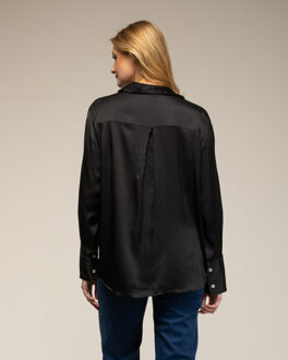 Zijden overhemd Zwart