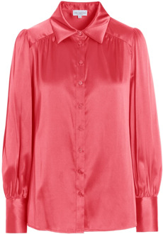 Zijden Shirt met Volumineuze Mouwen Dea Kudibal , Pink , Dames - M,S