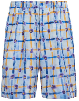Zijden Shorts met Saraband Print Marni , Multicolor , Heren - 2Xl,Xl,L,M,S