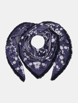 Zijden sjaal cannes blauw logomania - One size