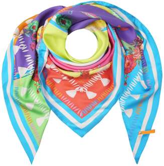 Zijden sjaal st. tropez multicolor patchwork Print / Multi - One size