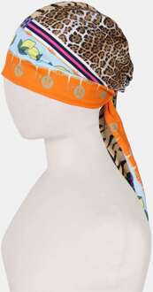 Zijden sjaal st. tropez oranje paisley patchwork - One size