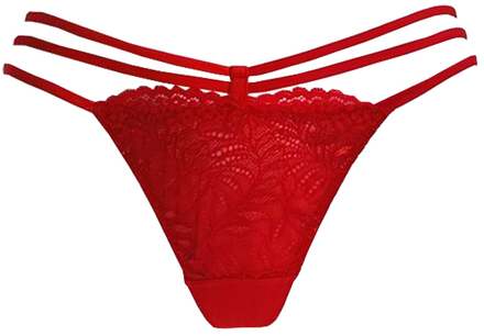 Zijden String Dames - Rood (H4019) - 40