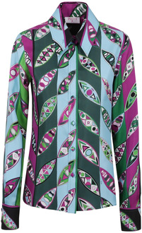 Zijden Twill LS Shirt Emilio Pucci , Multicolor , Dames - M,S