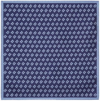 Zijden Zakdoek met All-over Logo Print Boggi Milano , Blue , Heren - ONE Size