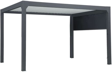 Zijgordijn - 3m - Accessoire Voor Pergola Actual - Handmatige Bediening - Zwart - Aluminium