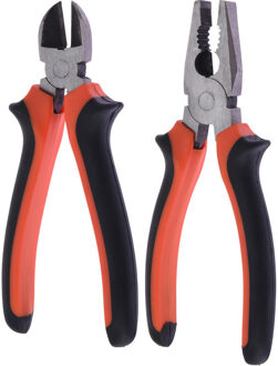 Zijkniptang 15 cm met combinatietang 17,5 cm klusbenodigdheden - Klusbenodigdheden - Gereedschap - Tangen set
